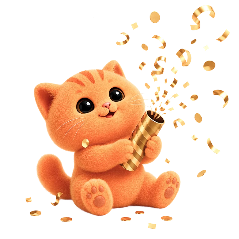 Tino celebrating with confetti